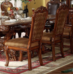 Acme Dresden Pedestal Dining Side Chairs in Brown Cherry Oak 12153 (Set of 2)