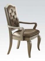 Acme Francesca Arm Chair in Silver/Champagne (Set of 2) 62083