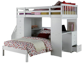 Acme Freya Loft Bed Set with Twin Bed in White 37145/37152