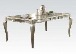Acme Francesca Rectangular Dining Table in Champagne 62080