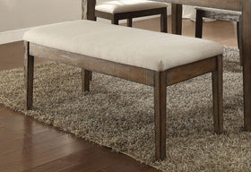 Acme Furniture Claudia Upholstered Bench in Beige and Brown 71718