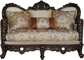Acme Furniture Devayne Loveseat with 4 Pillows in Dark Walnut 50686
