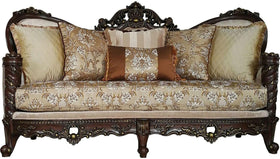 Acme Furniture Devayne Sofa with 6 Pillows in Dark Walnut 50685