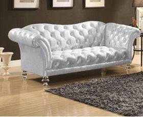 Acme Furniture Dixie Loveseat in Metallic Silver 52781