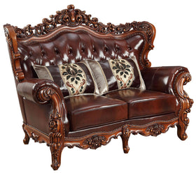Acme Furniture Eustoma Loveseat in Cherry and Walnut 53066