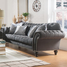 Acme Furniture Gaura Sofa in Dark Gray Velvet 53090