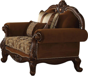 Acme Furniture Jardena Chair with 2  Pillows in Cherry Oak 50657