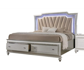 Acme Furniture Kaitlyn King Storage Bed in Champagne