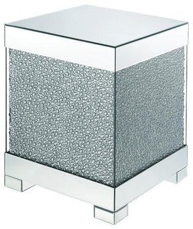 Acme Furniture Mallika End Table in Mirrored/Crystals 87912