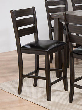 Acme Furniture Urbana Counter Height Chair in Black and Espresso (Set of 2) 74633