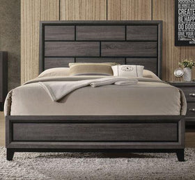 Acme Furniture Valdemar Queen Panel Bed in Weathered Gray 27050Q