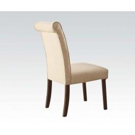 Acme Gasha Side Chair (Set of 2) in Beige/Walnut 72822