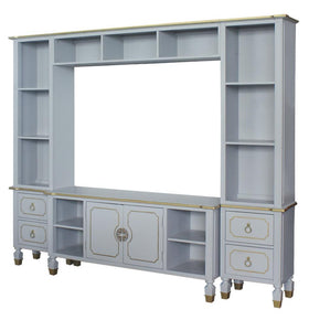 ACME House Marchese Entertainment Center with TV Stand in Pearl Gray 91990