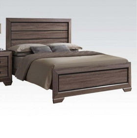 Acme Lyndon Queen Panel Bed in Weathered Gray Grain 26020Q