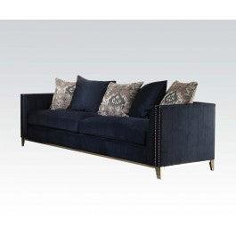Acme Phaedra Sofa with 5 Pillows in Blue Fabric 52830