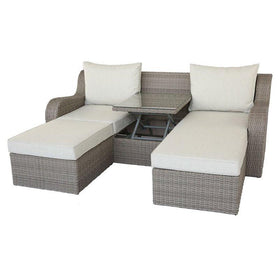 Acme Salena Sofa Bed with Coffee Table in Beige/Gray 45010