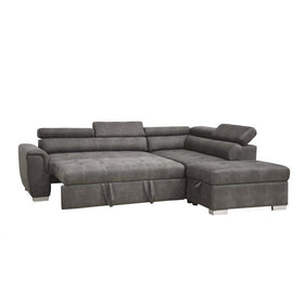 Acme Thelma Sectional Sofa w/ Sleeper & Ottoman in Gray 50275