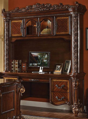 Acme Vendome Bookcase with Intricate Carving Design in Cherry 92128