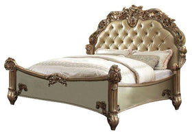 Acme Vendome Button Tufted King Bed in Gold Patina 22997EK