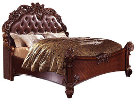 Acme Vendome California King Panel Bed with Button Tufted Headboard in Cherry 21994CK