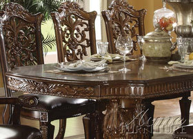 Acme Vendome Double Pedestal Dining Table in Cherry