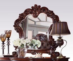 Acme Vendome Landscape Mirror with Intricate Details in Cherry 22004