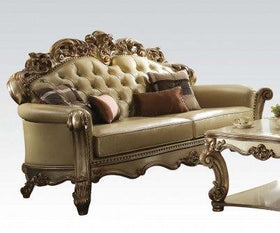 Acme Vendome Sofa w/ 4 Pillows in Gold Patina 53000