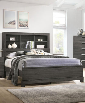 Acme Furniture Lantha Eastern King Panel Bed in Grey Oak 22027EK