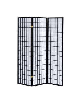 Carrie 3-panel Folding Screen Black and White
