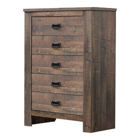 Frederick 5-drawer Chest Weathered Oak