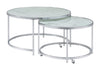 Lynn 2-piece Round Nesting Table White and Chrome