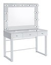 Umbridge 3-drawer Vanity with Lighting Chrome and White