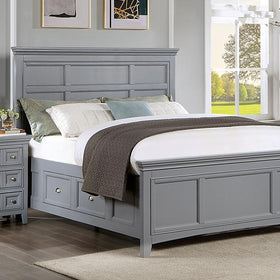 CASTLILE Cal.King Bed, Gray