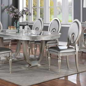 CATHALINA Oval Dining Table, Silver