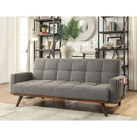 Nettie Gray/Oak Futon Sofa