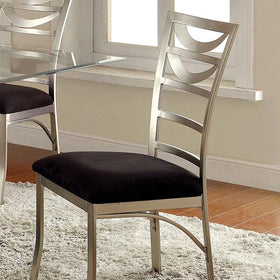 ROXO Silver/Black Side Chair (2/CTN)