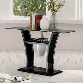 Staten Glossy Black/Chrome Sofa Table