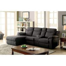KAMRYN Gray Sectional w/ Console, Gray