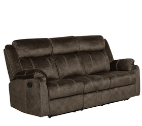 Brown RECLINING SOFA W/ DROP DOWN TABLE&DRAWER