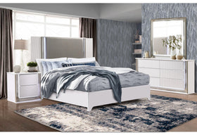 ASPEN WHITE KING BED GROUP WITH VANITY SET WITH LED