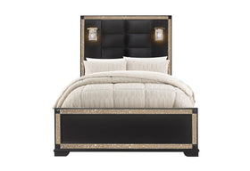 BLAKE BLACK FULL BED WITH LAMPS