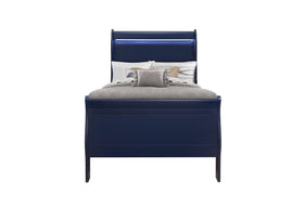CHARLIE BLUE TWIN BED WITH LED