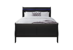 CHARLIE BLACK FULL BED WITH LED
