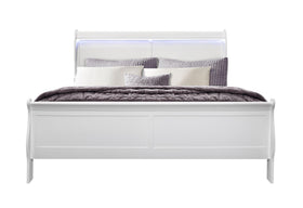 CHARLIE WHITE KING BED WITH LED