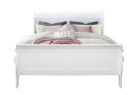 CHARLIE WHITE QUEEN BED WITH LED