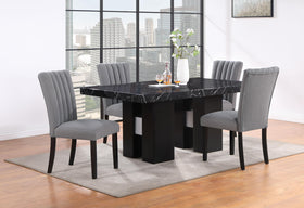 D03 DINING TABLE + D8685 DINING CHAIR GREY