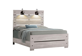 LINWOOD WHITE WASH FULL BED WITH LAMPS