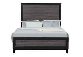 LISBON GREY AND BLACK QUEEN BED