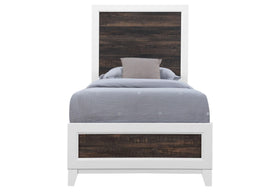 LISBON OAK AND WHITE TWIN BED