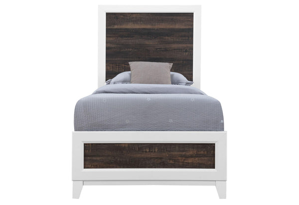 LISBON OAK AND WHITE TWIN BED image